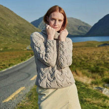 Load image into Gallery viewer, Women's Chunky Turtleneck Irish Sweater