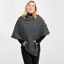 Load image into Gallery viewer, Wool Herringbone Irish Poncho