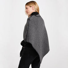 Load image into Gallery viewer, Wool Herringbone Irish Poncho
