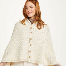 Load image into Gallery viewer, Merino Irish Poncho with Side Buttons