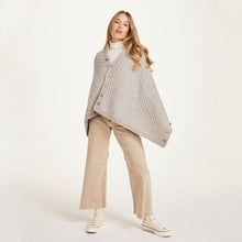 Load image into Gallery viewer, Merino Irish Poncho with Side Buttons