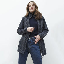 Load image into Gallery viewer, Women's Merino Wool Aran A-Line Cardigan