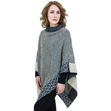 Load image into Gallery viewer, Grey Celtic Knot Irish Ladies Poncho
