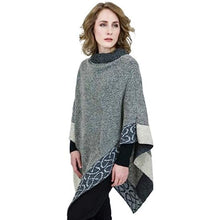 Load image into Gallery viewer, Grey Celtic Knot Irish Ladies Poncho