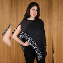 Load image into Gallery viewer, Black Celtic Knot Women's Turtleneck Cape