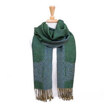 Load image into Gallery viewer, Emerald Green Celtic Knot Irish Ladies Scarf
