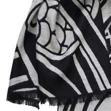 Load image into Gallery viewer, Large Book of Kells Viscose Scarf Wrap Black