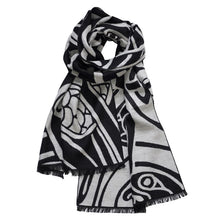 Load image into Gallery viewer, Large Book of Kells Viscose Scarf Wrap Black