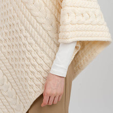 Load image into Gallery viewer, Traditional Irish Fisherman Wool V-Neck Poncho