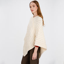 Load image into Gallery viewer, Traditional Irish Fisherman Wool V-Neck Poncho