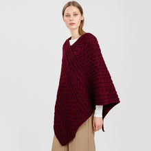 Load image into Gallery viewer, Traditional Irish Fisherman Wool V-Neck Poncho