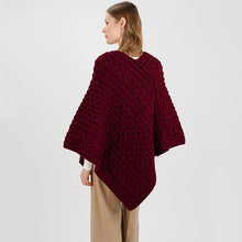 Load image into Gallery viewer, Traditional Irish Fisherman Wool V-Neck Poncho