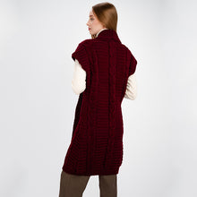 Load image into Gallery viewer, Ladies Long Irish Sleeveless Wool Cardigan