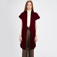 Load image into Gallery viewer, Ladies Long Irish Sleeveless Wool Cardigan
