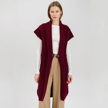 Load image into Gallery viewer, Ladies Long Irish Sleeveless Wool Cardigan