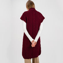 Load image into Gallery viewer, Ladies Long Irish Sleeveless Wool Cardigan