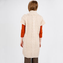 Load image into Gallery viewer, Ladies Long Irish Sleeveless Wool Cardigan