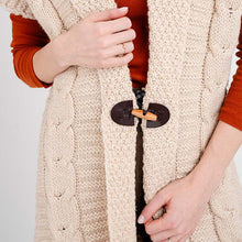 Load image into Gallery viewer, Ladies Long Irish Sleeveless Wool Cardigan