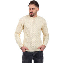 Load image into Gallery viewer, Men's Crew Neck Irish Wool Fisherman Jumper