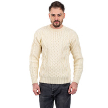 Load image into Gallery viewer, Men's Crew Neck Irish Wool Fisherman Jumper