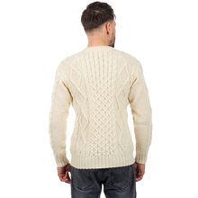 Load image into Gallery viewer, Men's Crew Neck Irish Wool Fisherman Jumper
