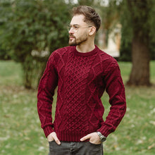 Load image into Gallery viewer, Men's Crew Neck Irish Wool Fisherman Jumper