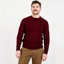 Load image into Gallery viewer, Men's Crew Neck Irish Wool Fisherman Jumper