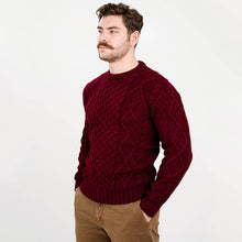 Load image into Gallery viewer, Men's Crew Neck Irish Wool Fisherman Jumper