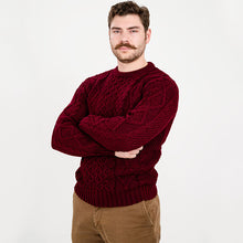 Load image into Gallery viewer, Men's Crew Neck Irish Wool Fisherman Jumper