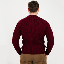 Load image into Gallery viewer, Men's Crew Neck Irish Wool Fisherman Jumper