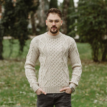 Load image into Gallery viewer, Men's Crew Neck Irish Wool Fisherman Jumper