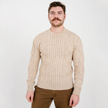 Load image into Gallery viewer, Men's Crew Neck Irish Wool Fisherman Jumper