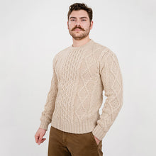 Load image into Gallery viewer, Men's Crew Neck Irish Wool Fisherman Jumper