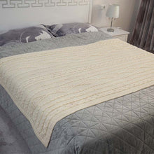 Load image into Gallery viewer, Chunky Aran Cable Knit Wool Throw