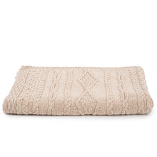 Load image into Gallery viewer, Chunky Aran Cable Knit Wool Throw