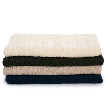 Load image into Gallery viewer, Chunky Aran Cable Knit Wool Throw