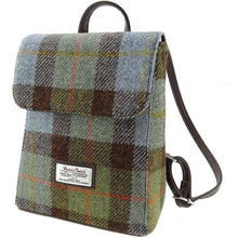 Load image into Gallery viewer, Green Plaid Harris Tweed Backpack