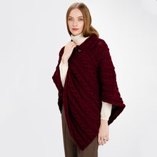 Load image into Gallery viewer, Women's V-Shaped Irish Chunky Cable Poncho