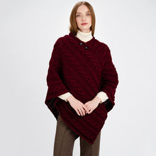 Load image into Gallery viewer, Women's V-Shaped Irish Chunky Cable Poncho