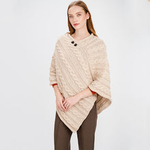 Load image into Gallery viewer, Women's V-Shaped Irish Chunky Cable Poncho