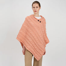 Load image into Gallery viewer, Women's V-Shaped Irish Chunky Cable Poncho