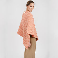 Load image into Gallery viewer, Women's V-Shaped Irish Chunky Cable Poncho