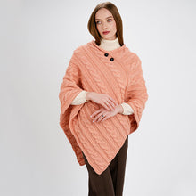Load image into Gallery viewer, Women's V-Shaped Irish Chunky Cable Poncho