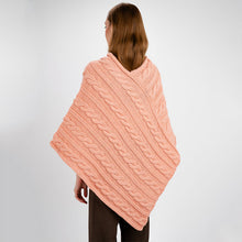 Load image into Gallery viewer, Women's V-Shaped Irish Chunky Cable Poncho