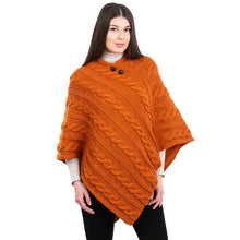Load image into Gallery viewer, Women's V-Shaped Irish Chunky Cable Poncho