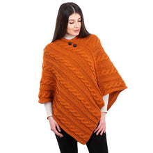Load image into Gallery viewer, Women's V-Shaped Irish Chunky Cable Poncho