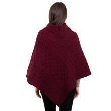 Load image into Gallery viewer, Ladies Aran Fisherman Poncho with Buttons