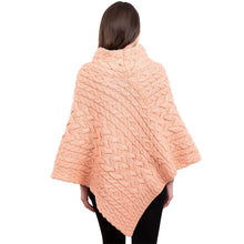 Load image into Gallery viewer, Ladies Aran Fisherman Poncho with Buttons