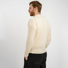 Load image into Gallery viewer, Men's Wool Ribbed Aran Isle Sweater