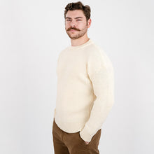 Load image into Gallery viewer, Men's Wool Ribbed Aran Isle Sweater